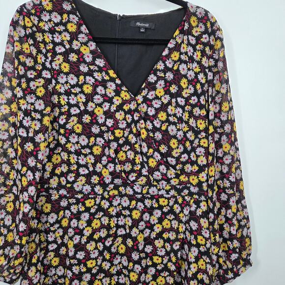 Madewell women SZ 12 Wrap-Front Maxi Dress in French Floral Maxi Prairie Daisy - Picture 2 of 7